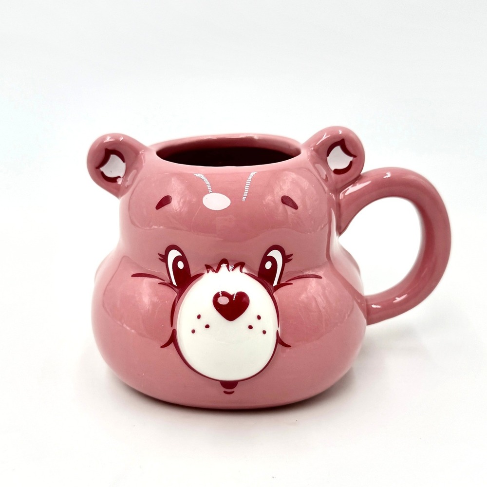 Care Bears Love-a-Lot Bear 15oz 3D‎ Sculpted Ceramic Mug Pink Silver Buffalo
